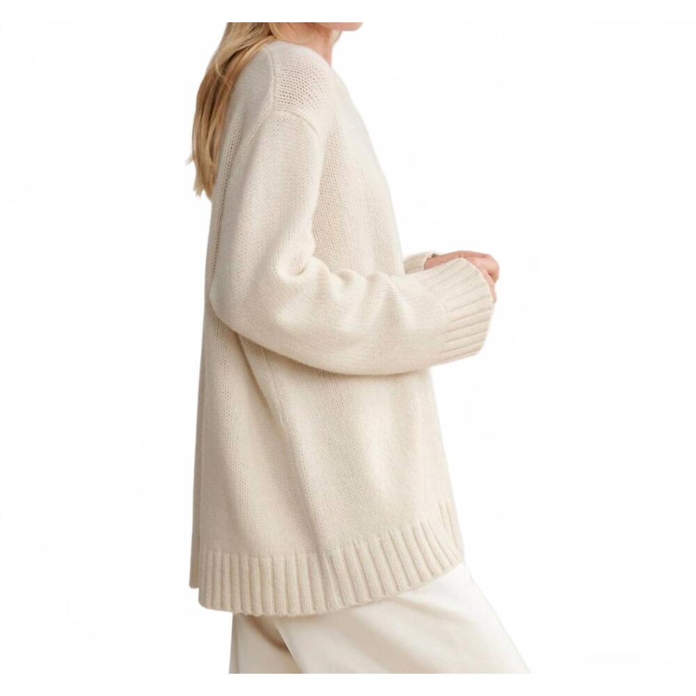 NEW JENNI KAYNE cashmere amelia crewneck sweater in ivory - Picture 1 of 3